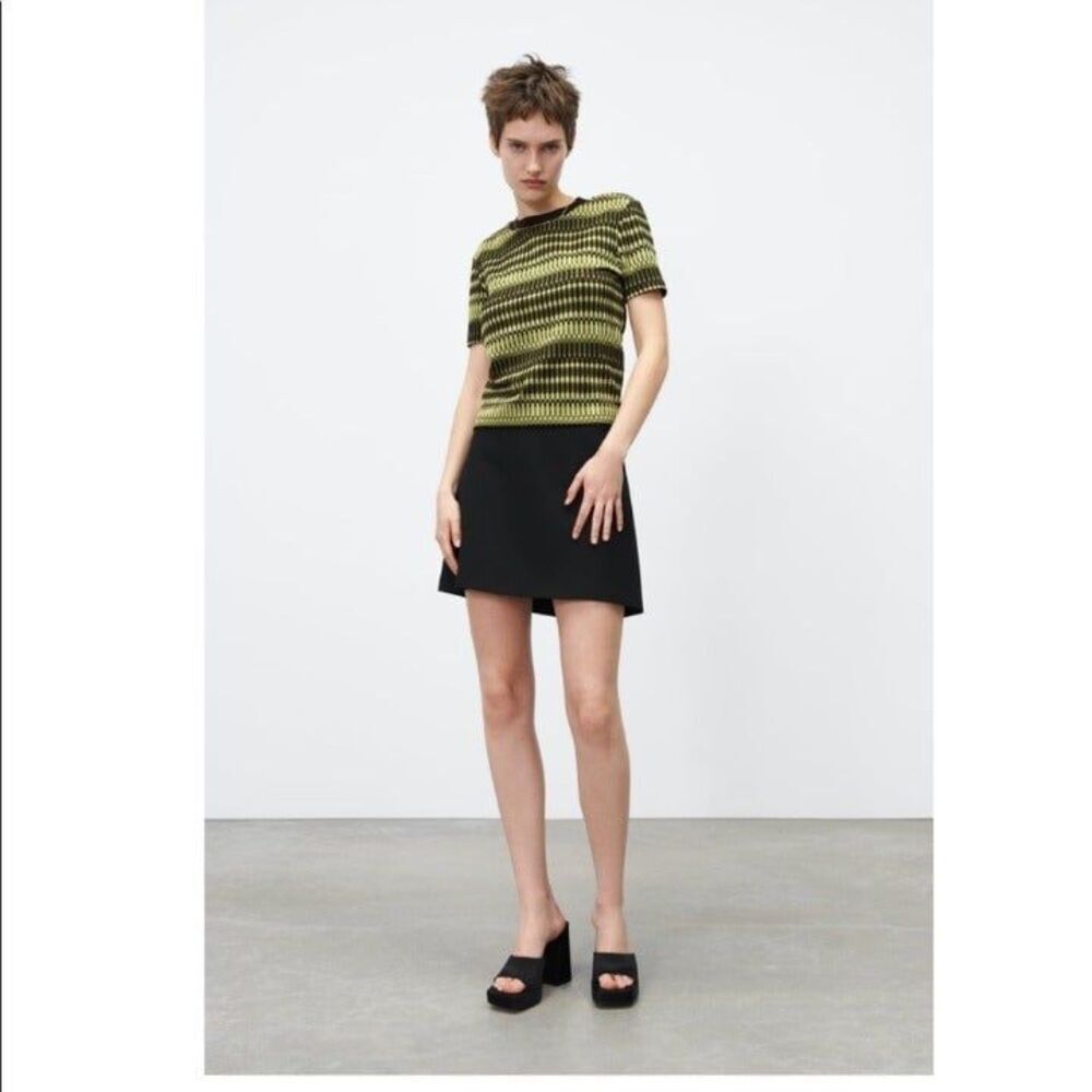 ZARA JACQUARD T-SHIRT Size M - Picture 5 of 11